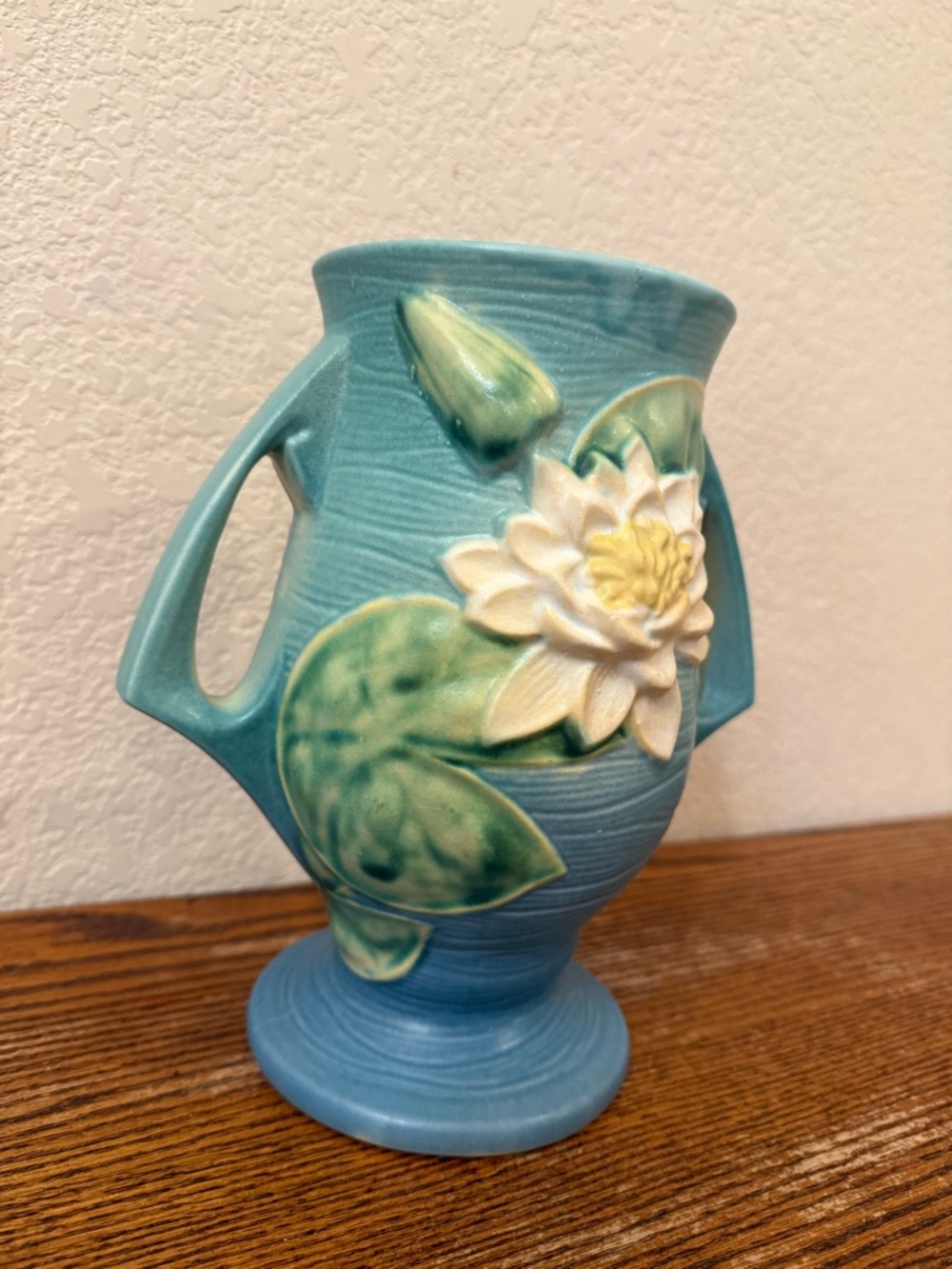 Roseville Pottery Water Lily Vase 78-9 Blue 1943 Vintage MCM Art Deco 9" - Picture 2 of 16